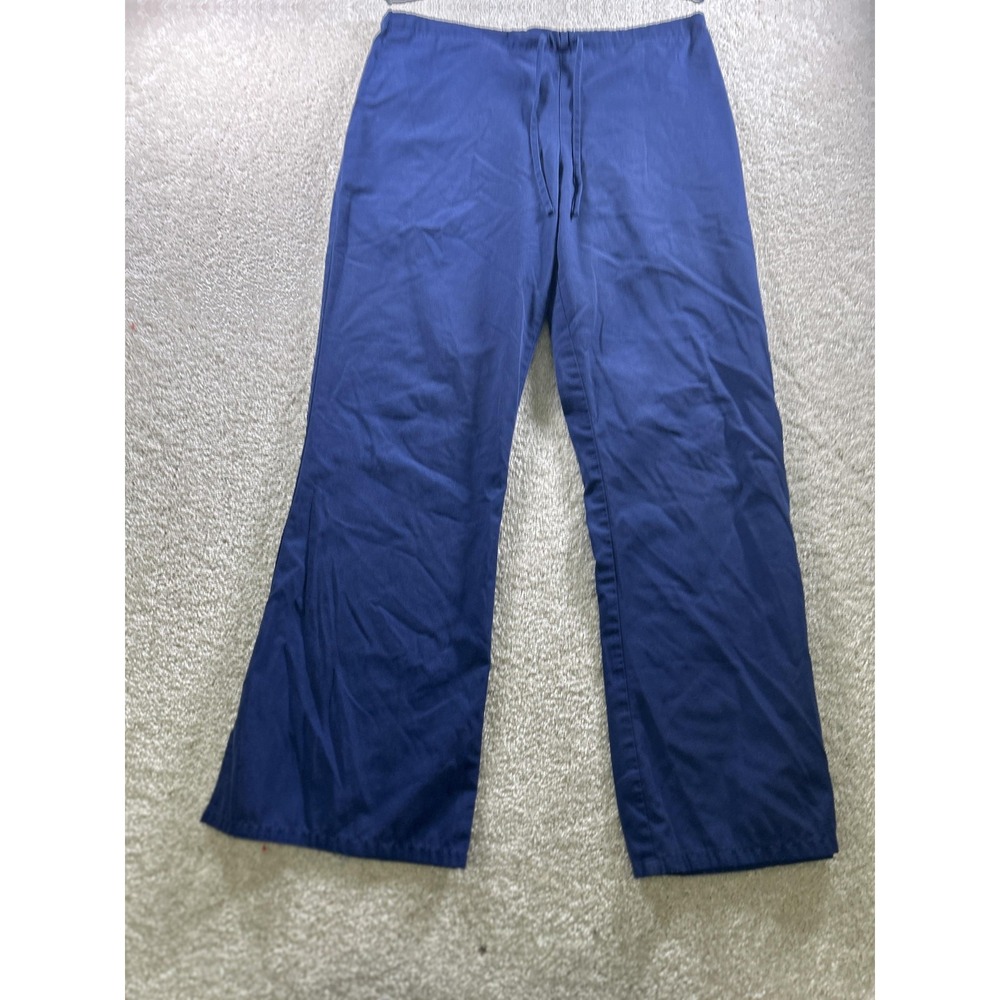Cherokee Workwear Pants Medium Navy Blue Scrub Drawstring Pockets Medical‎